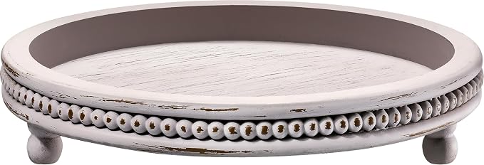 Handmade Wooden Decorative Tray, Small Beaded Coffee Table Tray Decor, Dining - Image 6