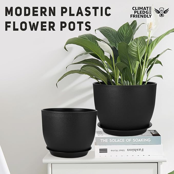 YNNICO Plant Pots 12/10/9 inch Set of 3, Flower Pots - Image 4
