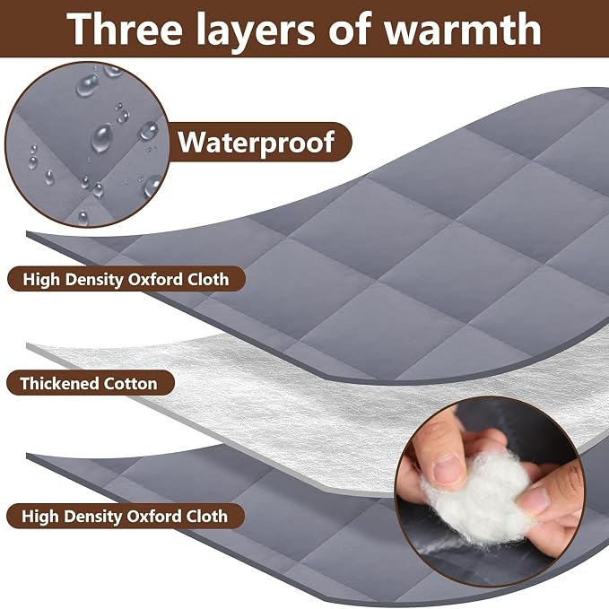 3-Layer Winter Insulated Window Cover, Thermal Insulated Window Blanket | 63 x - Image 3