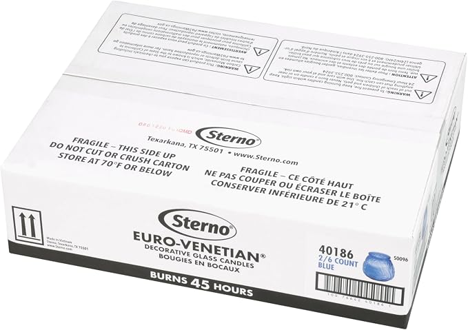 Sterno Euro-Venetian Wax Candles, 45-Hour Burn, 6 Pack | Decorative glass - Image 4