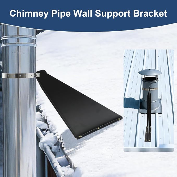 8-10" Adjustable Chimney Pipe Support Bracket, Fireplace Pipe Wall Bracket - Image 3