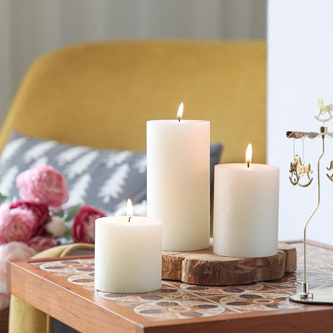 3x4 Inch White Pillar Candles - Image 6