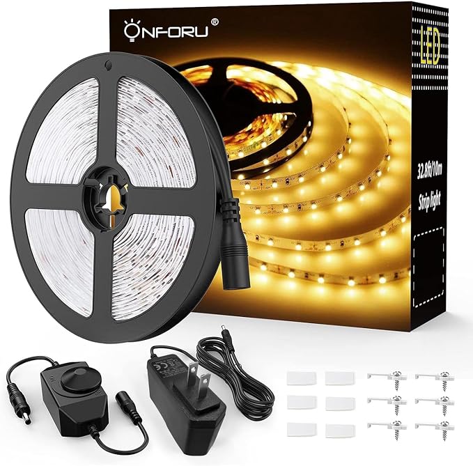 Onforu LED Strip Lights Warm White, 32.8ft Dimmable 3000k Led Lights by Onforu