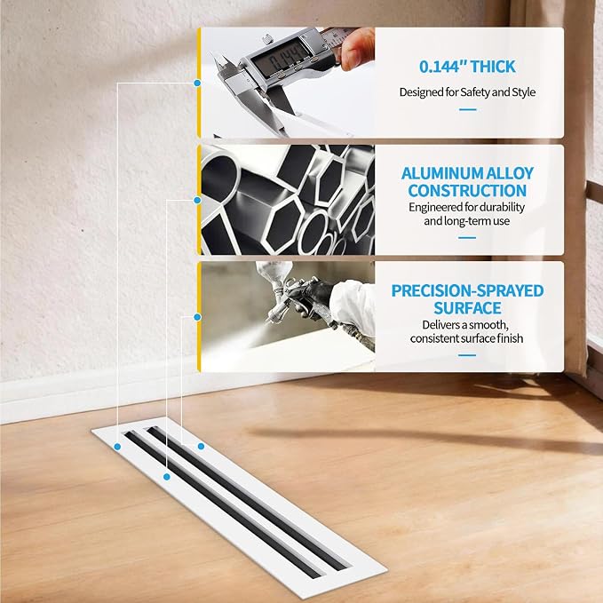 30x4 Modern AC Vent Cover, Decorative Air Vent Register Grille - Image 6