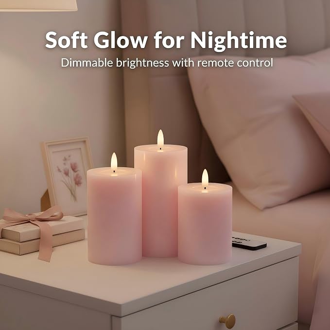 ANGELLOONG Pink Flameless Candles - Image 3