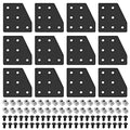 12pcs 2040 Joint Plate Connector Corner L Bracket 7-Hole Black | 2040 V Slot by SeekLiny