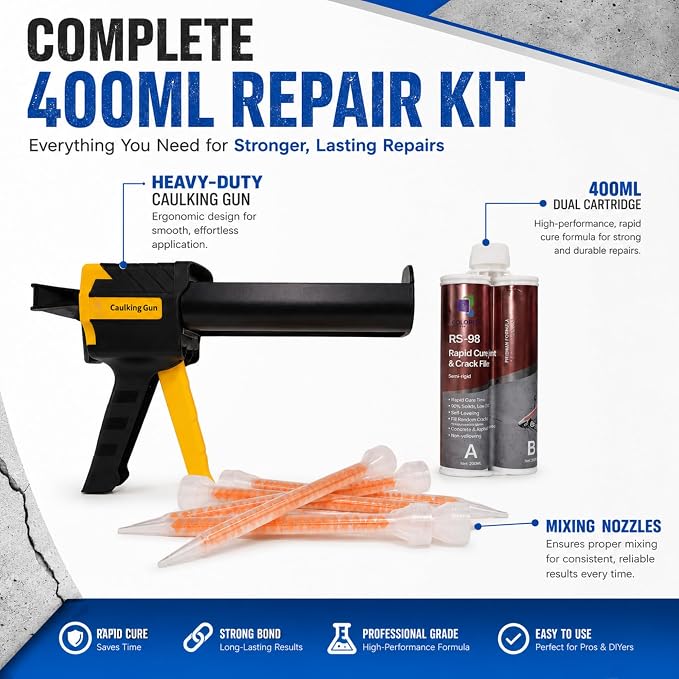 RS-98 Rapid Cure Joint & Crack Filler Kit, Concrete Crack Filler Kit, 400ML | - Image 2