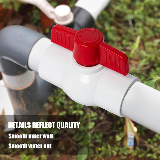 6PCS 1" PVC Ball Valve, Shut-Off Ball Valves Socket - Image 8