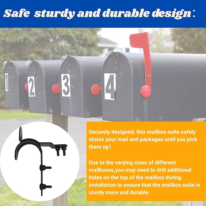 Mailbox Latch and Handle Kit, Thickened Mailbox Latch Replacement Set Easy - Image 4