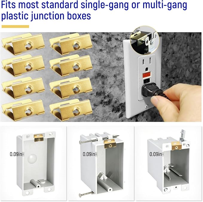 8 PACK Electrical Box Repair Clips, Provide New Threaded Mounting Points | - Image 4