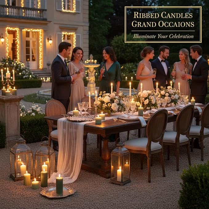 Ribbed Pillar Candle Large Mixed Soy Wax Scented Pillar Candles | Aesthetic - Image 9
