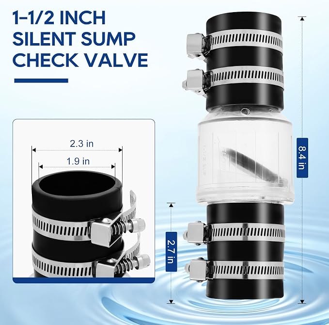 Quiet PVC Check Valve 1-1/2 Inch Sump Pump Check Valve - Image 2