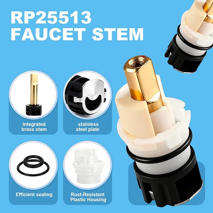 RP25513 Faucet Stem Replacement Fits Delta 2 Handle Faucet Repair Kit | RP25513 - Image 4