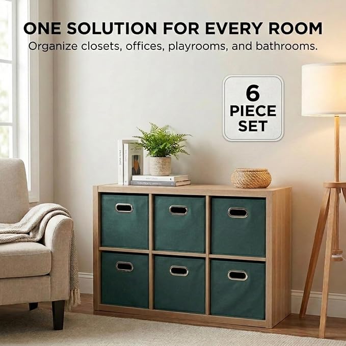 Household Essentials Foldable Fabric Storage Cubes 6-Pack – 11x11x11 Stackable - Image 6