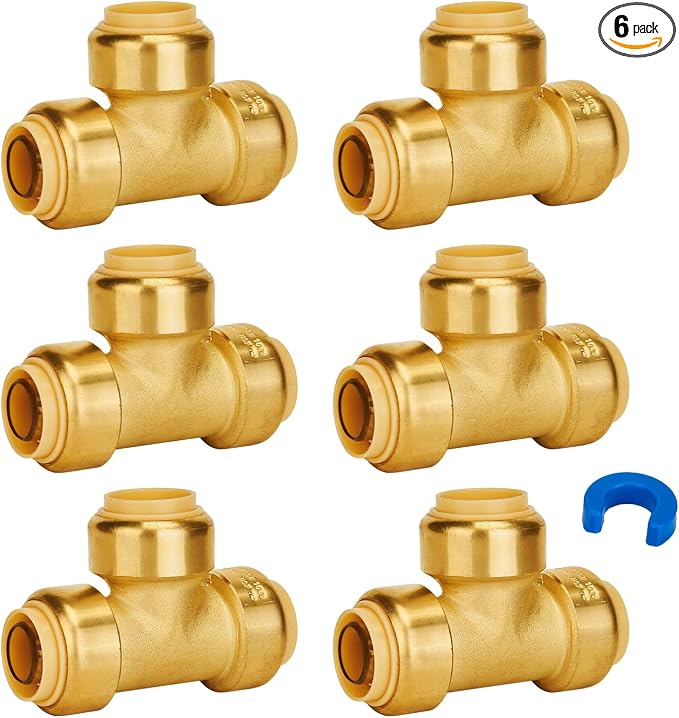 Tee Plumbing Pipe Connector, 3/4-Inch Push Fit PEX Tee, Push-to-Connect by SUNGATOR