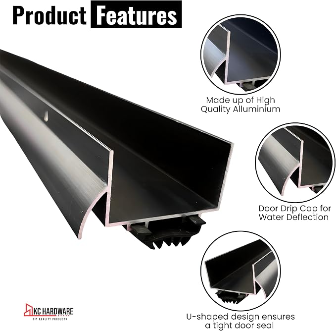 U Shaped Aluminum Door Bottom Sweep - Image 2