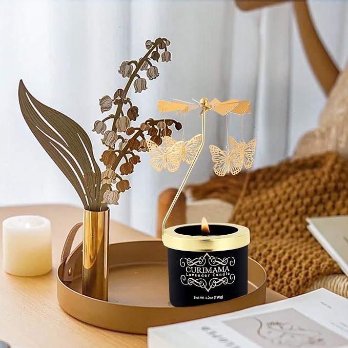 Curimama Lavender Rotating Butterfly Scented Candle Gift - Image 4