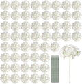Auihiay 64Pcs Hydrangea Artificial Flowers Bulk, Silk White Hydrangeas | Full by Auihiay