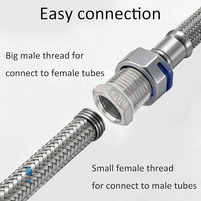 304 Stainless Steel Reducer Hex Bushing, 1/2" NPT Male to 3/8" NPT Female - Image 5