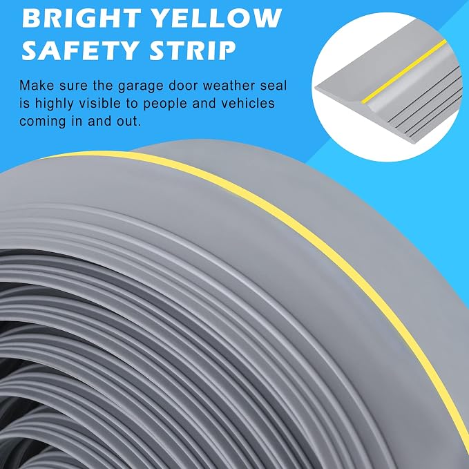 Papillon Garage Door Bottom Seal Strip, Weatherproof EPDM Rubber Threshold - Image 5