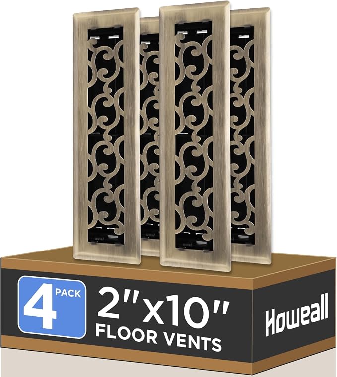 Howeall 2x10 Inches 4 Pack Heavy Duty Walkable Floor Register by Howeall