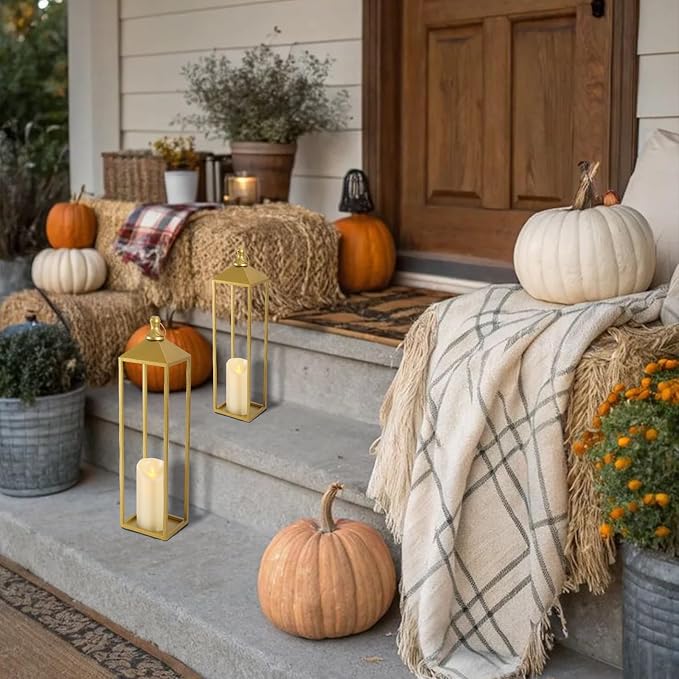 22'' 19'' Large Lanterns Decorative Outdoor Indoor, Home Decor, No Glass - Image 5
