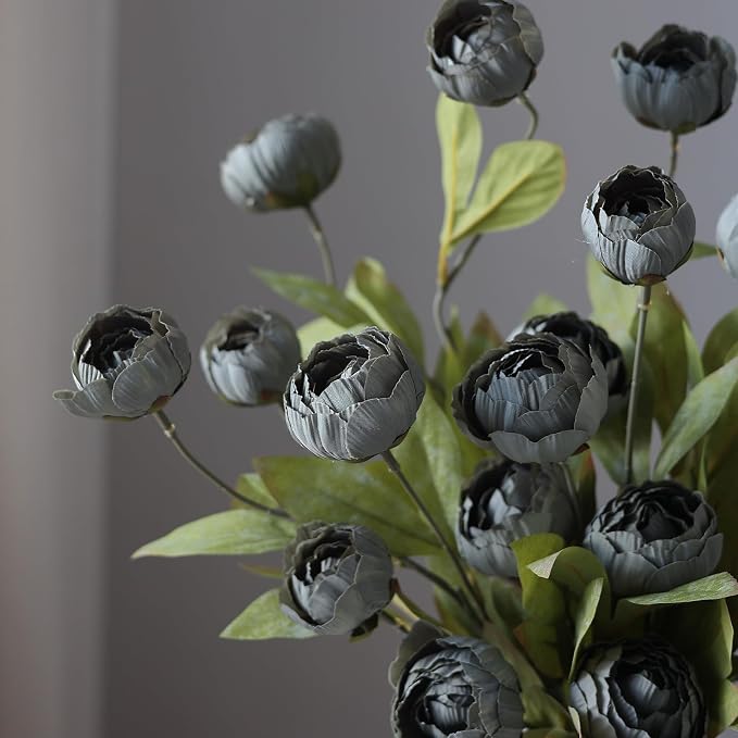 6 Pcs 27" Faux Silk Peony Artificial Flowers Stems - Image 8