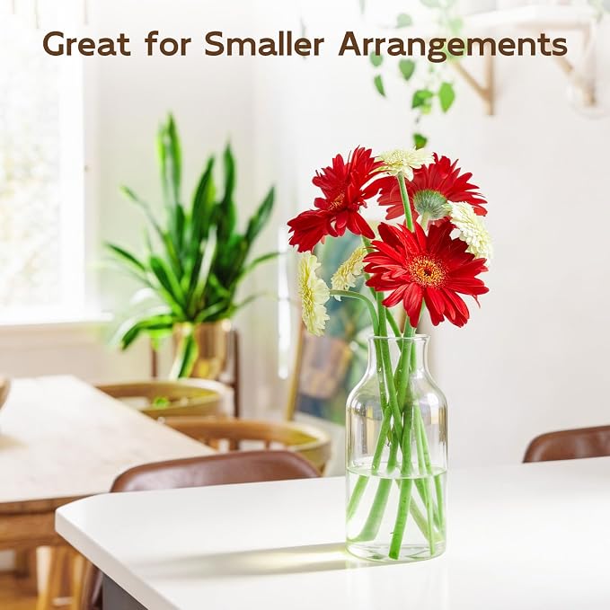 Clear Glass Vase, Small Glass Flower Vase, 7.6 inch Mini Vase - Image 6