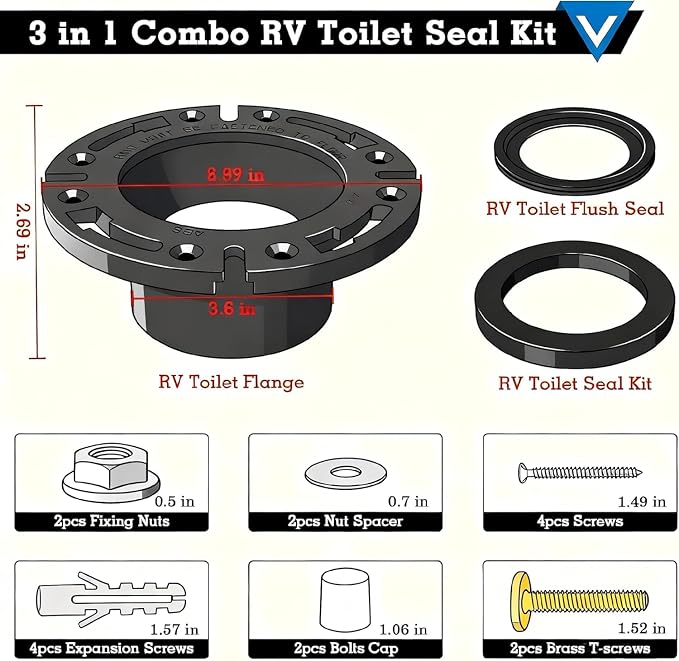 385345892 RV Toilet Seal Kit Compatible - Image 2