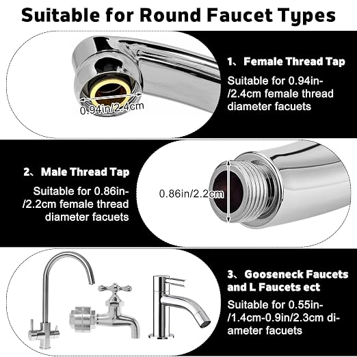 23 Pcs Sink Water Filter Faucet Set, Universal 360 ° Rotating Kitchen Faucet - Image 5