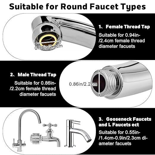 8 Pcs Sink Water Filter Faucet Set, 360 ° Rotating Bathroom Sink Filter - Image 4