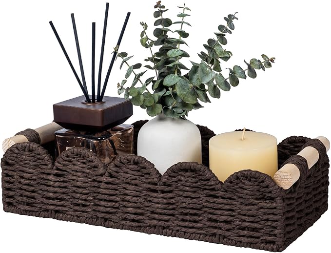 CubesLand Toilet Paper Storage Basket Organizer, Small Wicker Decor Basket | by CubesLand