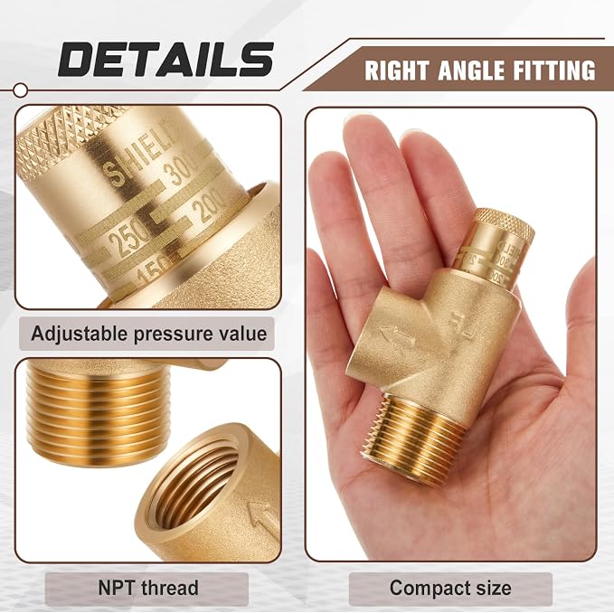 1/2" x 3/4" Poppet Adjustable Relief Valve Pressure Relief Valve - Image 6