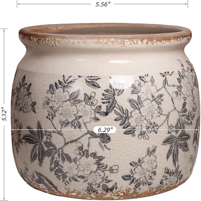Vintage Ceramic Plant Pots, Old World Flower Pots - Image 4