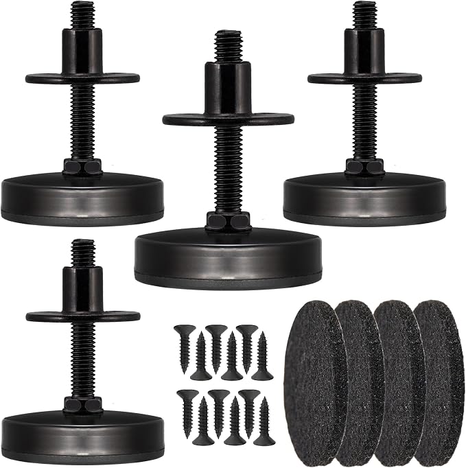 M8 Heavy Duty Leveling Feet 4Pk, Raise 0.8" to 2.25" | Adjustable furniture by Unknown