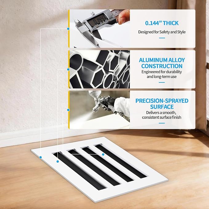 10x8 Modern AC Vent Cover, Decorative Air Vent Register Grille - Image 5