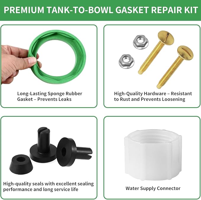 2 Pack 3'' Toilet Tank to Bowl Coupling Kit, Toilet Tank Repair Kit - Image 5