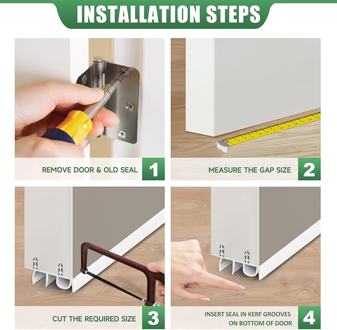 Door Draft Stopper, Cuttable Concealed Kerf/Channel Fit Under Door Seal - Image 6