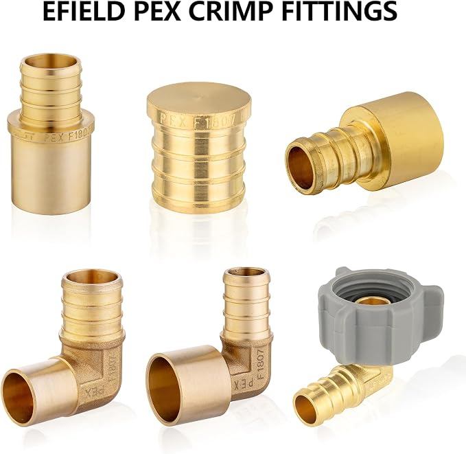 4PC EFIELD Pex 1/2" Pex X 1/2" Female NPT Swivel Adapter Crimp Fittings | - Image 4