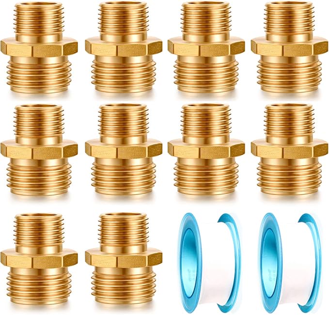 Garden Hose Fittings Connectors Adapter Solid brass Brass Repair Male faucet by YELUN