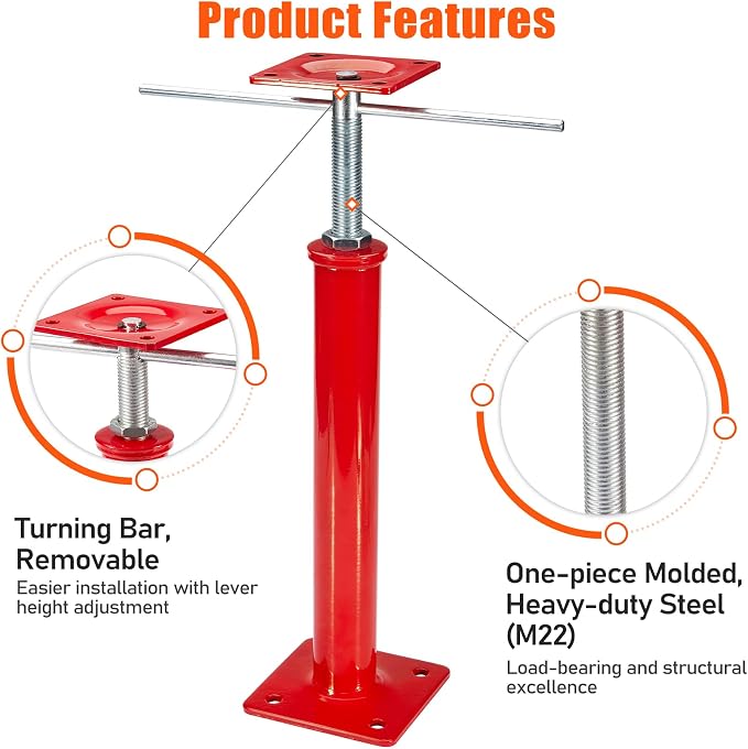 2 Pack House Floor Jacks, 11023 LBS Max Load | Adjustable House Leveling Post - Image 5