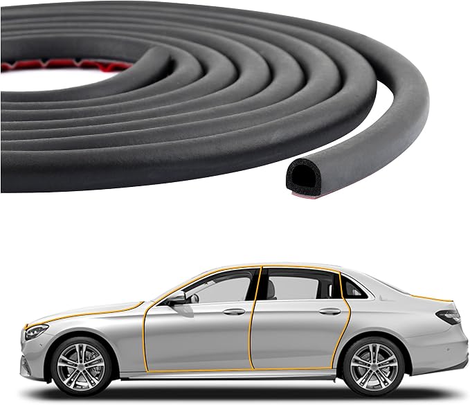 26Ft Automotive Weather Stripping, D-Type Car Door Seal Strip Fits by Unknown