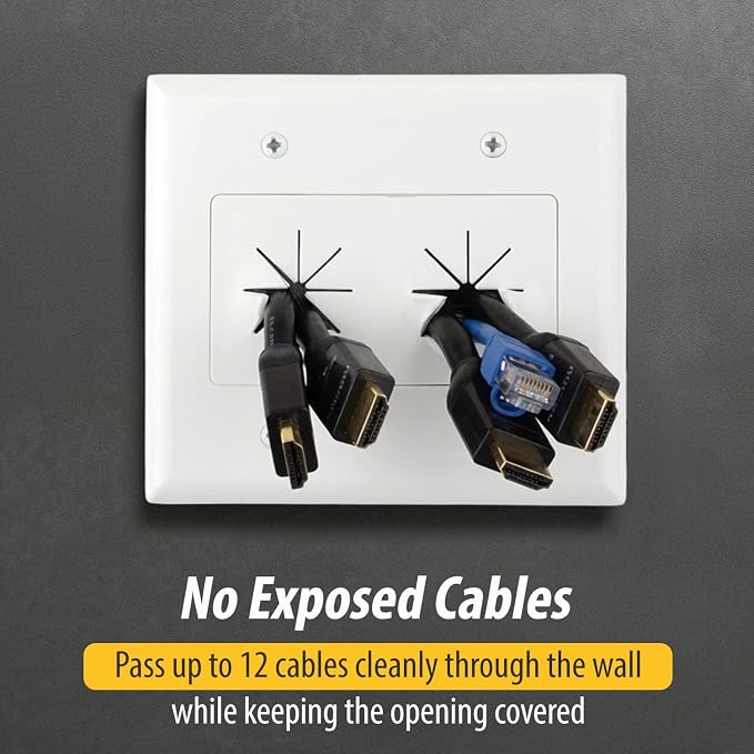 DATA COMM Electronics 45-0015-UWH 2-Gang Cable Plate - Image 5