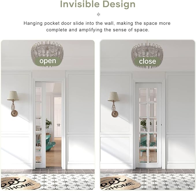4FT/48in Sliding Pocket Door Hardware Kit, Commercial Grade, Aluminum Box Rail - Image 4