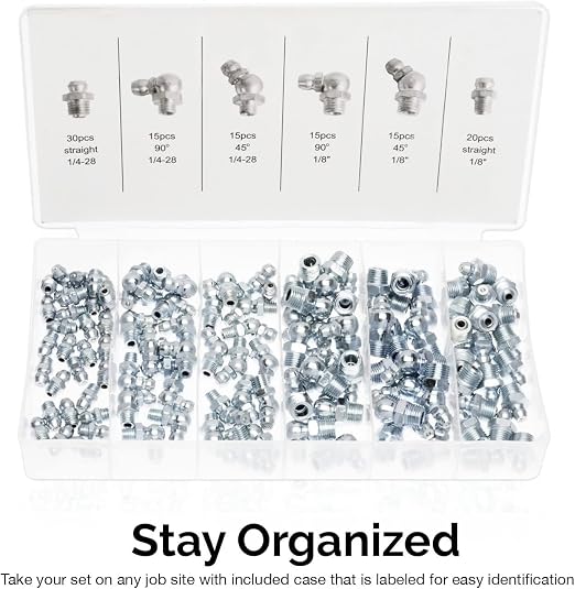 NEIKO 50463A Grease Fitting Assortment | 110 Piece | SAE | Straight and Angled - Image 3