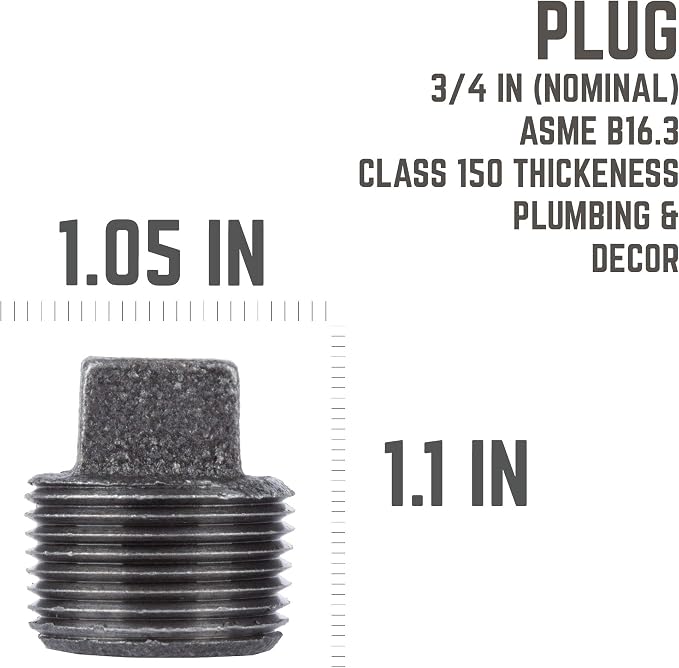 PIPE DECOR Plug Fitting, 3/4 Inch, DIY Furniture, and Standard 3/4 Inch - Image 2