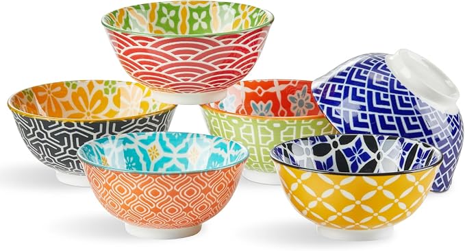 Metahom Ceramic Dipping Bowls, 4 Oz Small Colorful Bowl Set of 6, 3.5 Inch | by Metahom