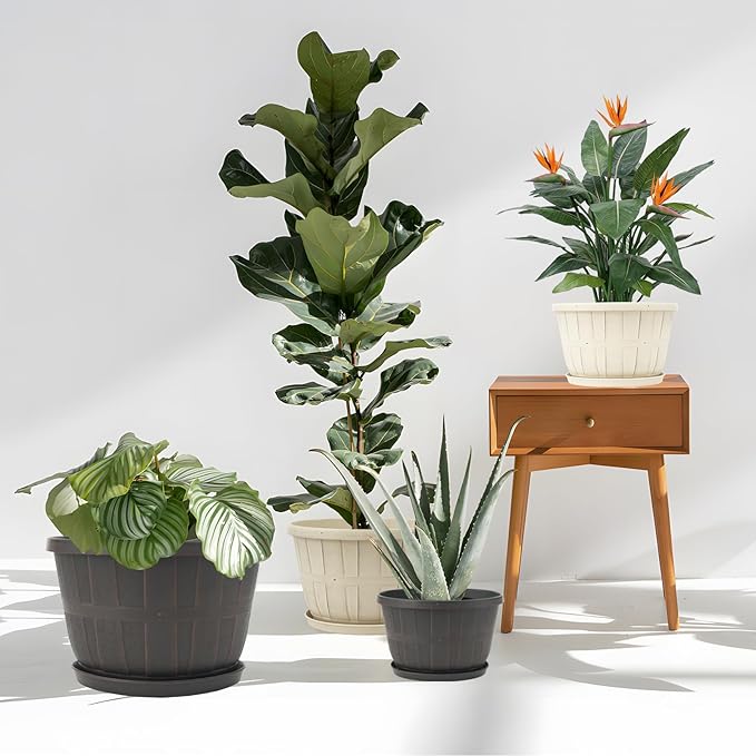 Quarut 4 Pack 14 Inch Large Plastic-Flower-Pots-for-Indoor-Outdoor-Plants | - Image 5