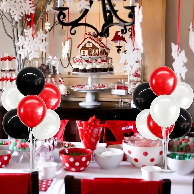 TONIFUL 4 Set Black Red White Balloon Stand Balloon Centerpieces - Image 7