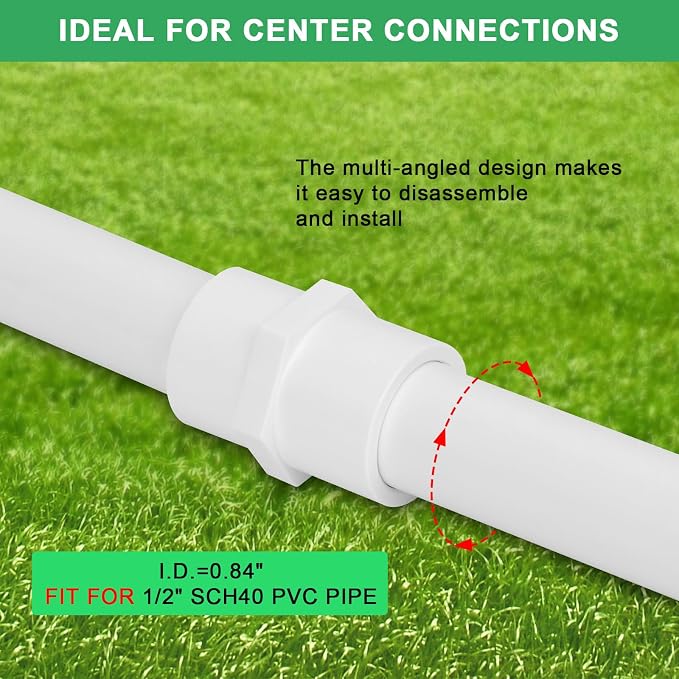 12Pack 1/2 Inch PVC Female Thread Adapter Pipe Fittings, 2-Way PVC Pipe - Image 3